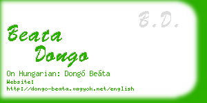 beata dongo business card