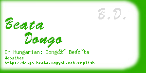 beata dongo business card